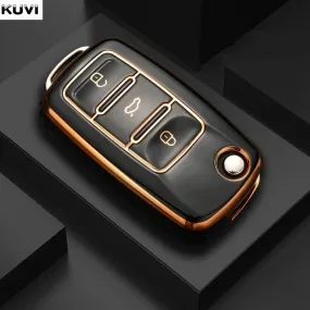 New TPU Car Key Case Cover Shell Fob For Polo Tiguan Passat B5 B6 B7 Golf 4 5 6 MK6 Jetta Lavida For Skoda Octavia