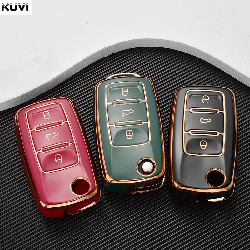 New TPU Car Key Case Cover Shell Fob For Polo Tiguan Passat B5 B6 B7 Golf 4 5 6 MK6 Jetta Lavida For Skoda Octavia