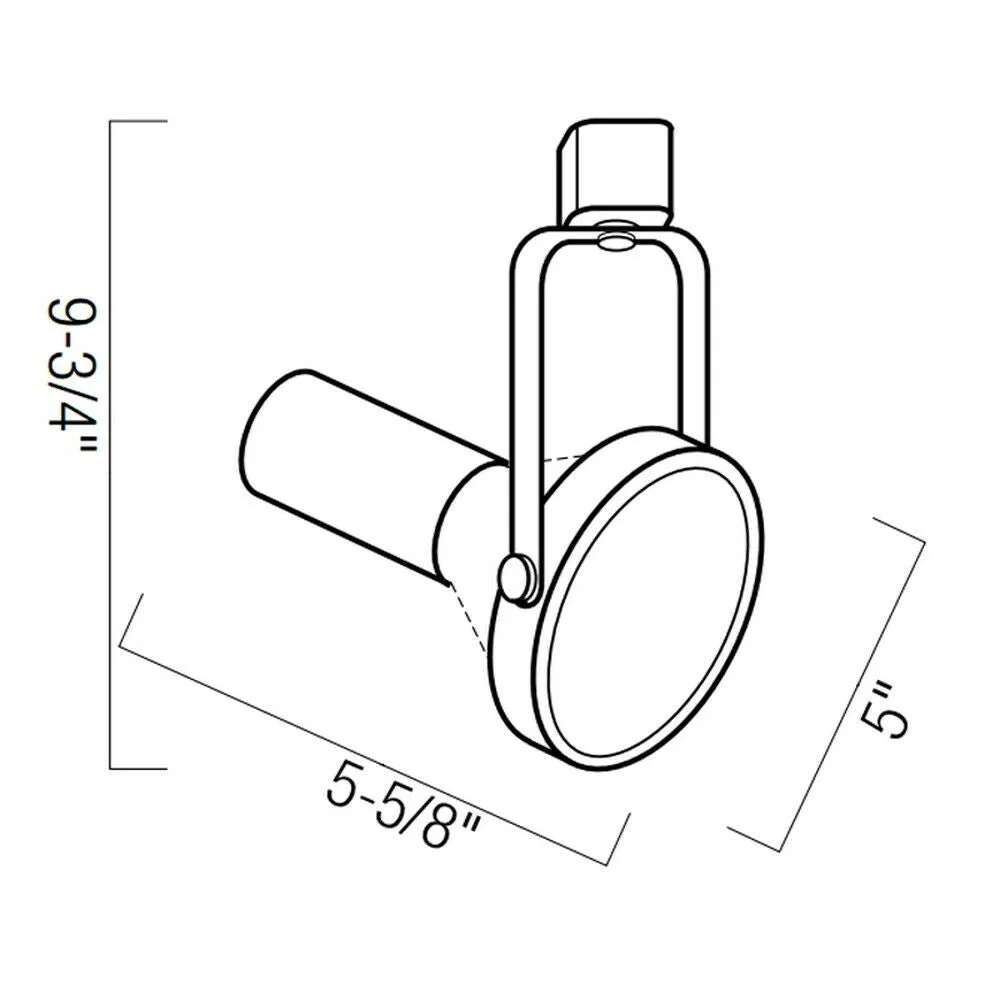 Nora NTH-108 Four Light PAR38 Gimbal Ring Track Kit with End Feed Cord and Plug in Silver and Black Finish