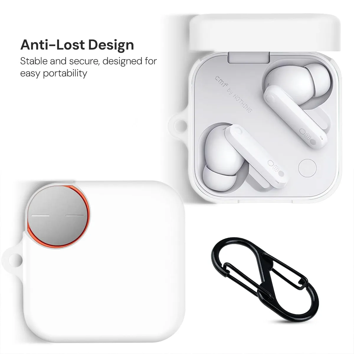 Nothing buds Pro 2 Case Cover | Silicone Protective Headphone case - White