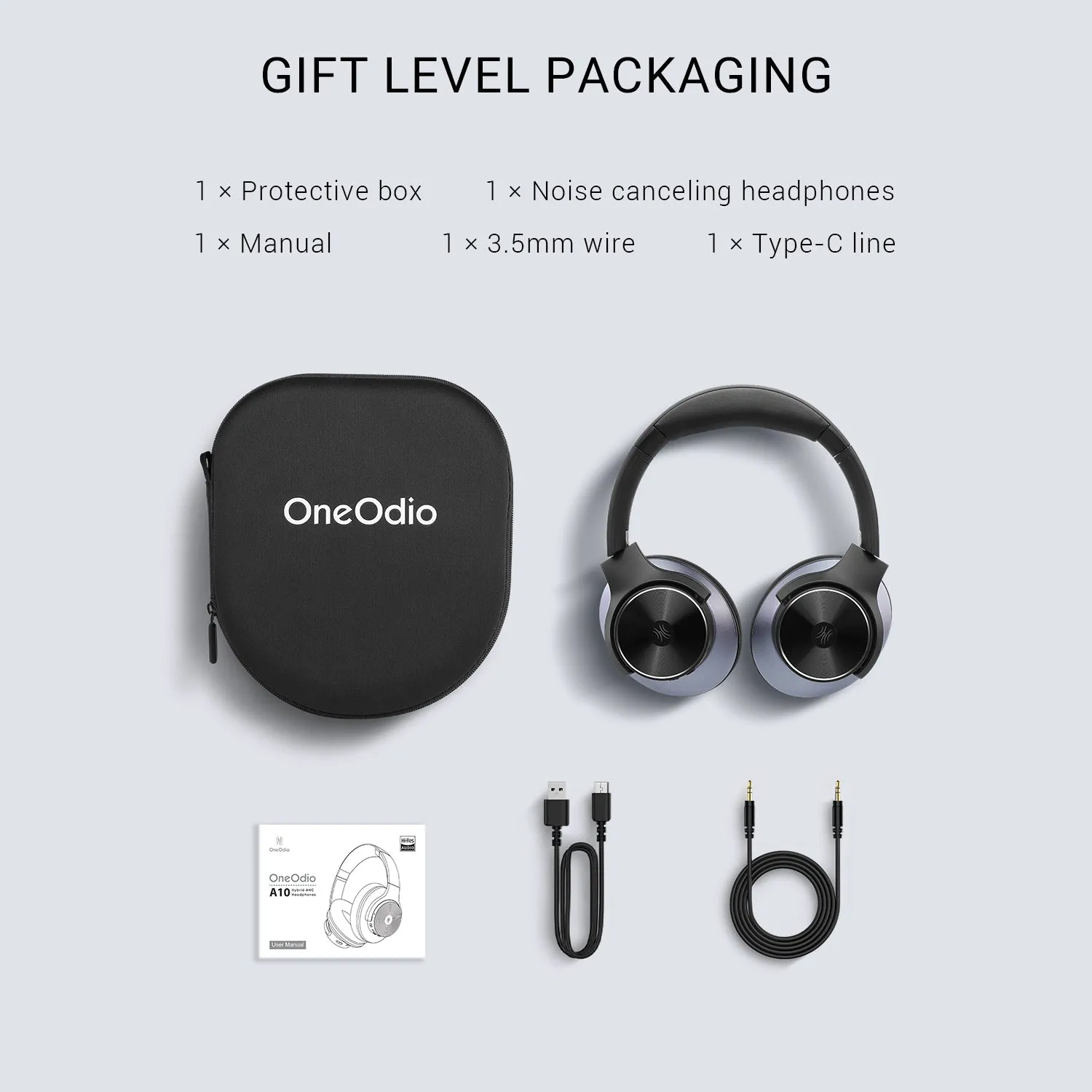 OneOdio A10 Bluetooth Active Noise Cancelling Stereo Headphones with Microphone