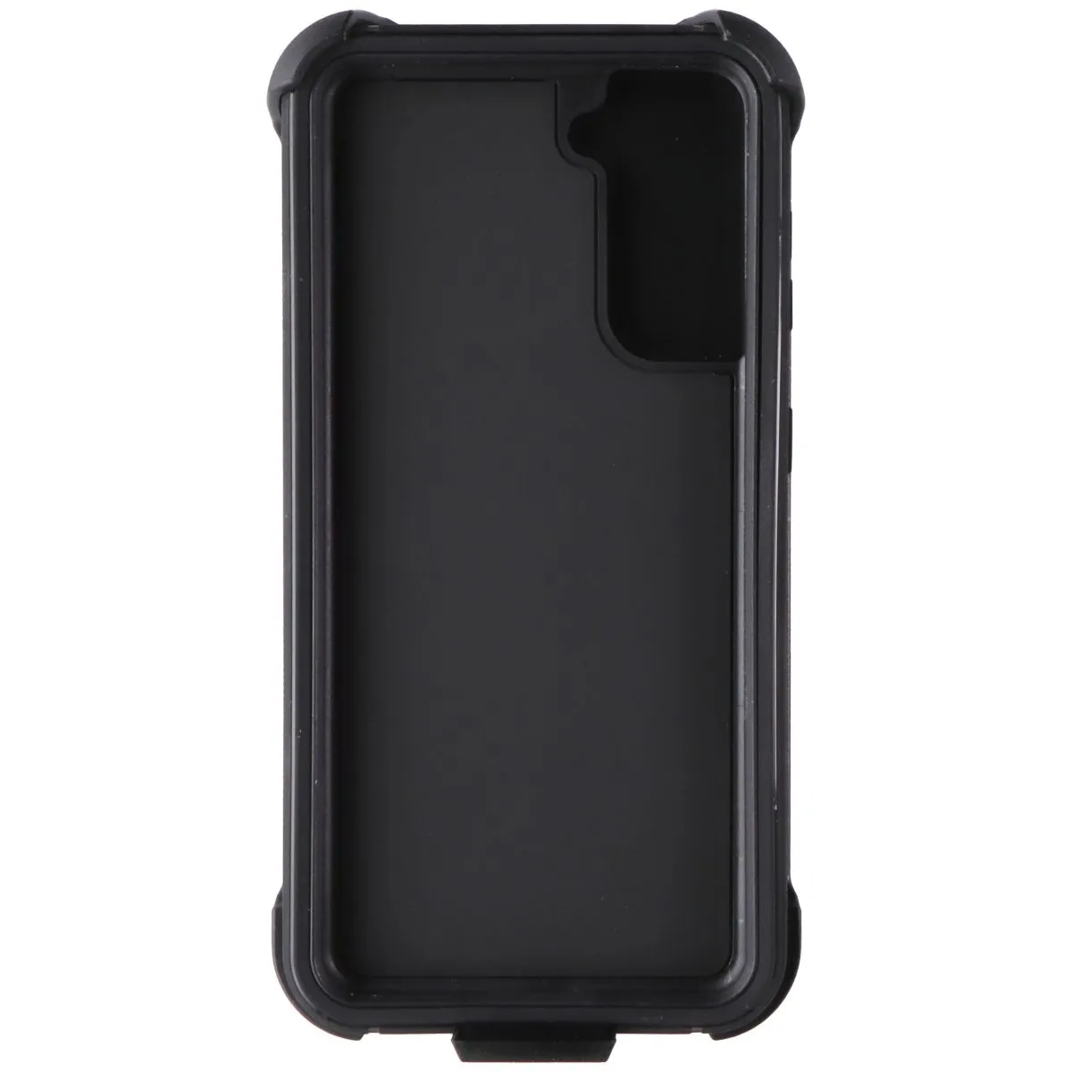 onn. Rugged Phone Case with Holster and Rotating Clip for Galaxy S21 5G - Black