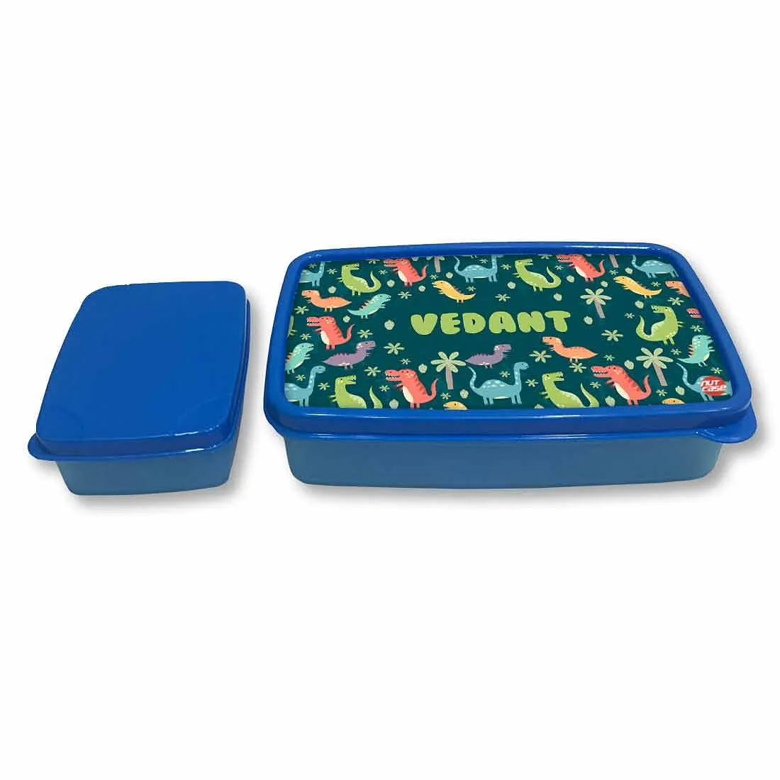 Personalized Snack Box for Kids Plastic Lunch Box for Boys -Dinosaur Forest