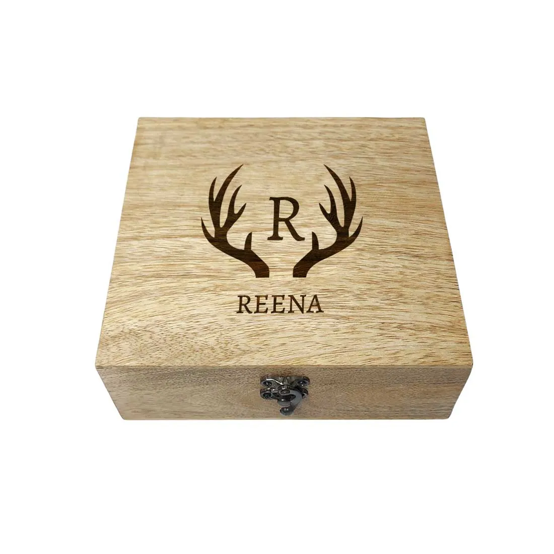 Personalized Wooden Jewelry Box With Engraving - Add Text