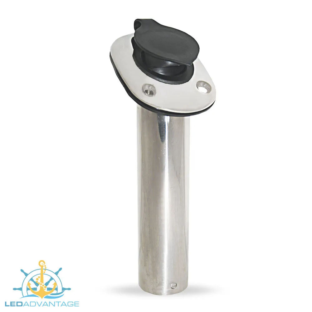 Polished Stainless Steel Standard Rod Holder & Black Sealing Cap