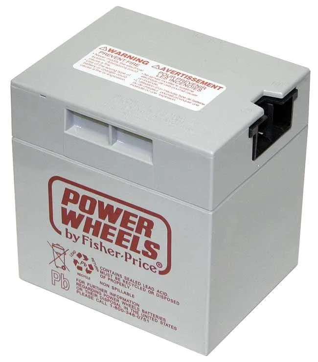 Power Wheels Replacement Battery Gray or Grey 12V with Charger OEM