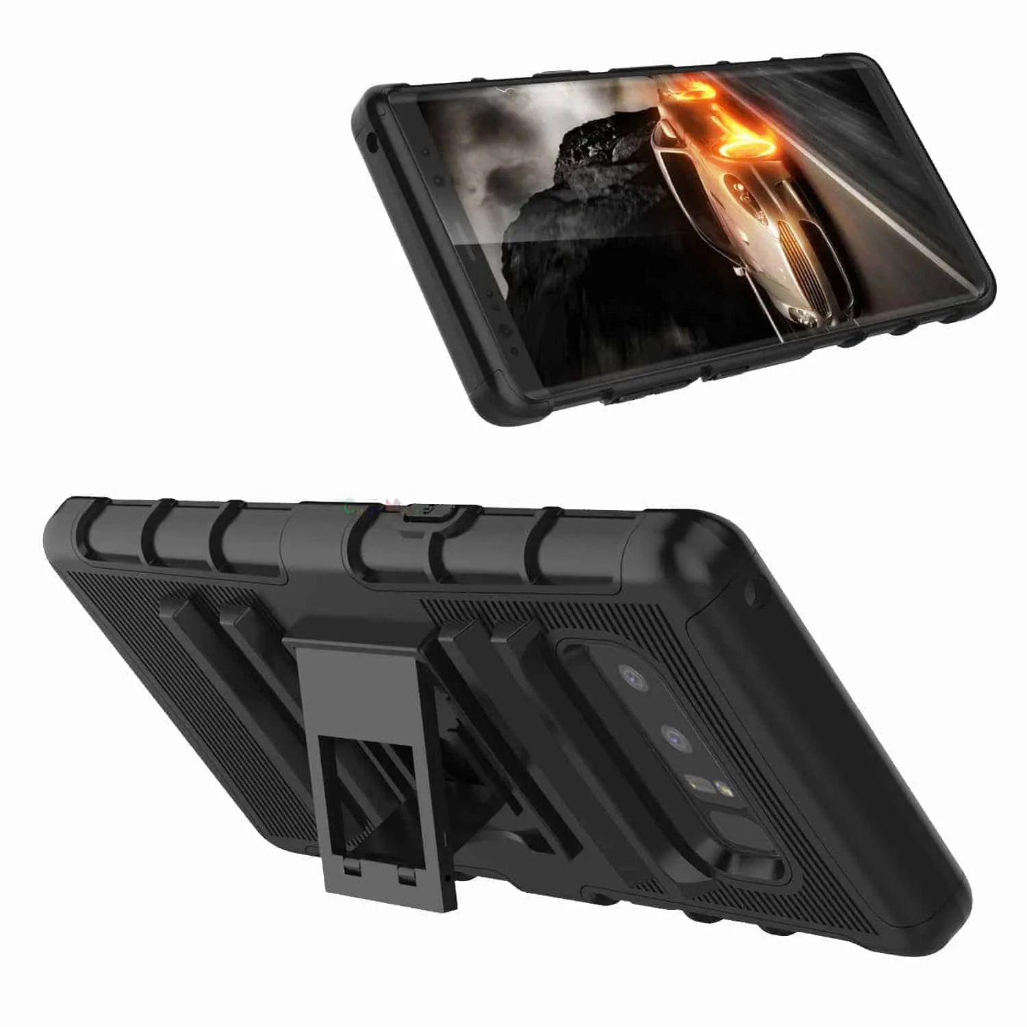 Samsung Galaxy Note 8 Armor Holster Clip Rugged Case Black