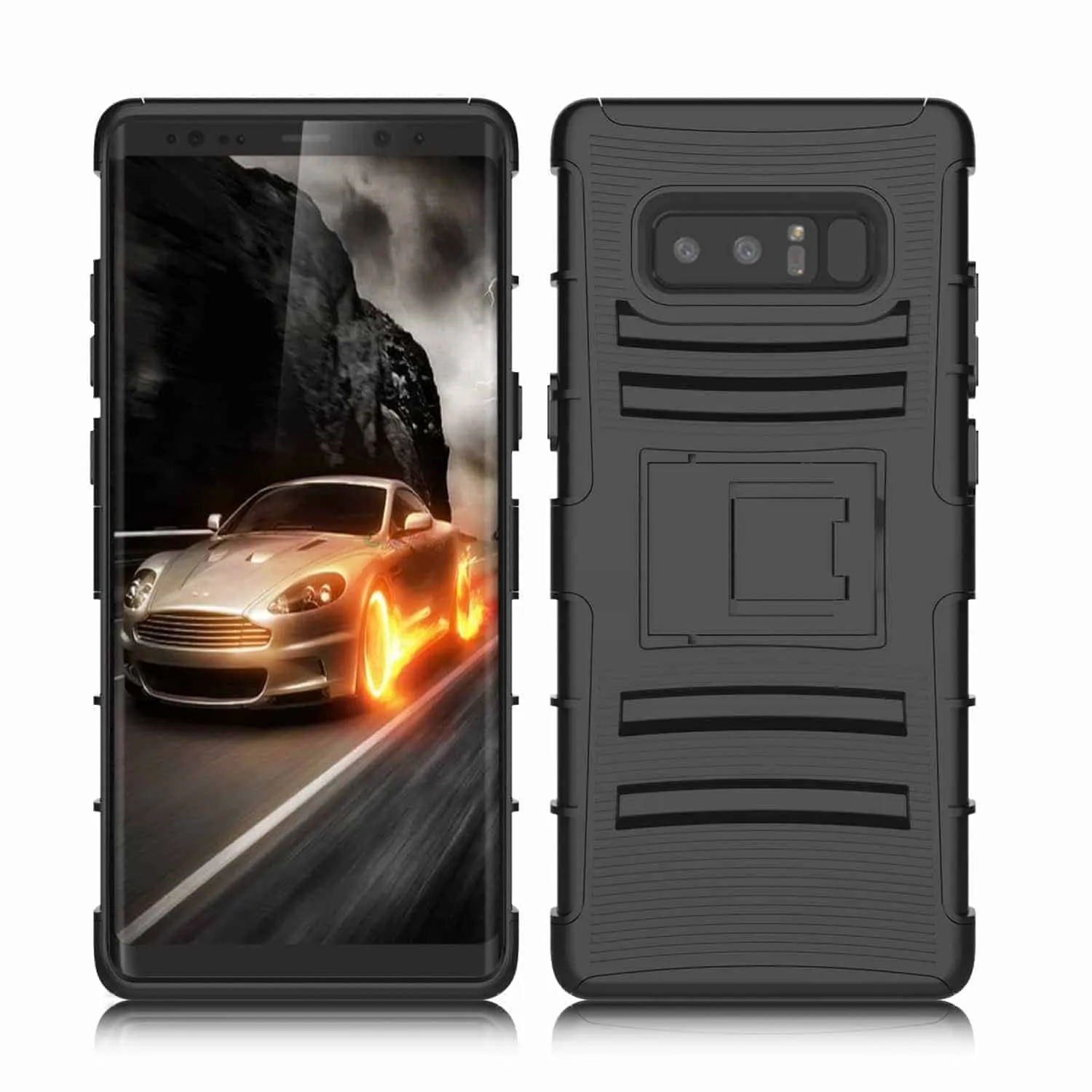 Samsung Galaxy Note 8 Armor Holster Clip Rugged Case Black