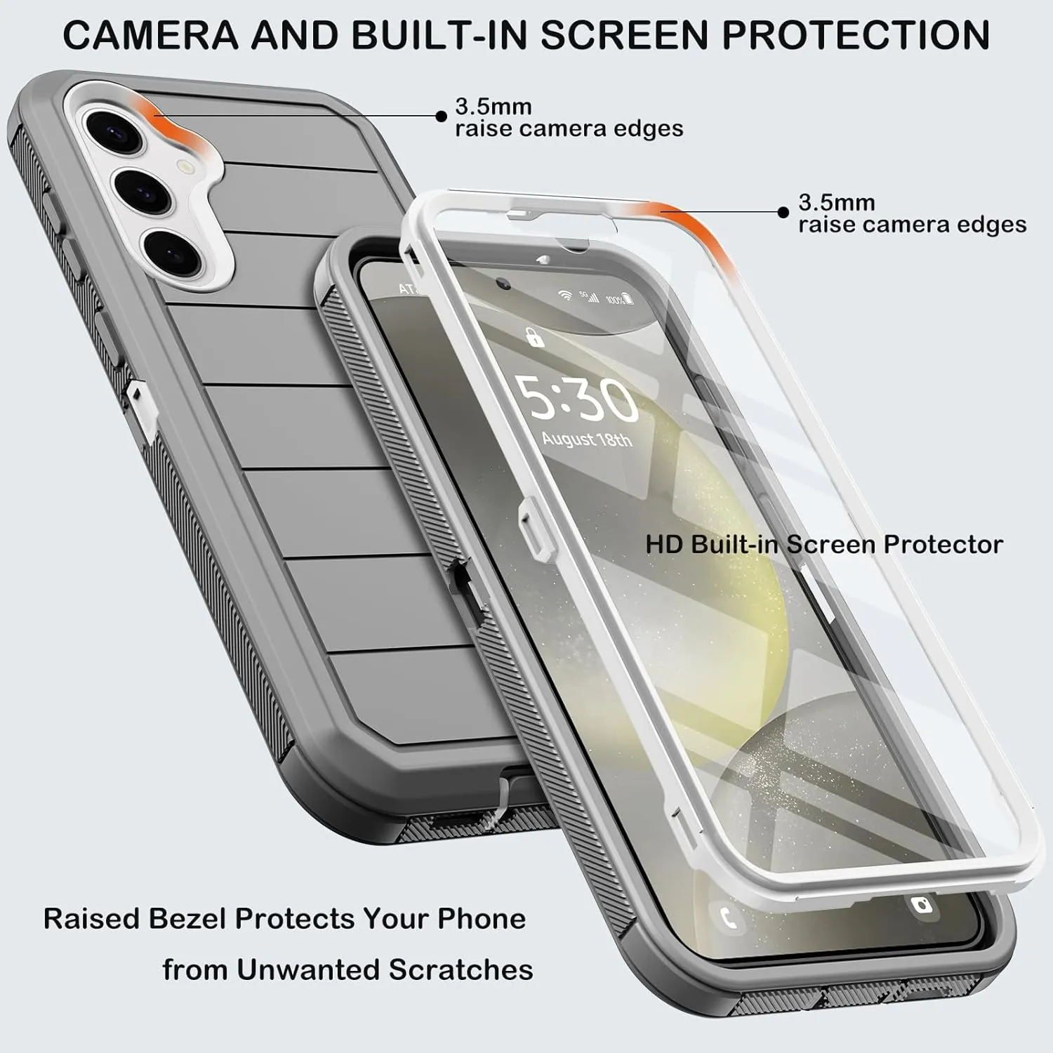 Samsung Galaxy S24 Plus Belt Clip Holster Kickstand Screen Protector Phone Cover