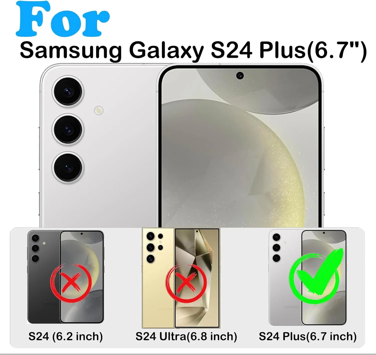 Samsung Galaxy S24 Plus Belt Clip Holster Kickstand Screen Protector Phone Cover