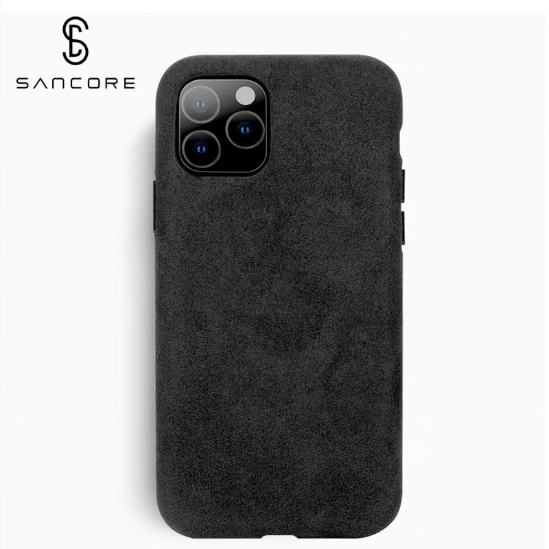 SanCore for iPhone 11 pro Max Phone Case ALCANTARA fashion Leather Full-protection Business Luxury Phone Shell Suede cover man