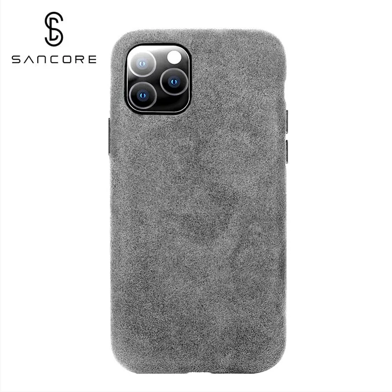 SanCore for iPhone 11 pro Max Phone Case ALCANTARA fashion Leather Full-protection Business Luxury Phone Shell Suede cover man