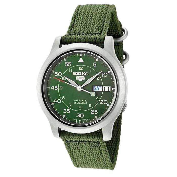 SEIKO SNK805K2 Automatic Green Automatic Nylon Strap Watch for Men