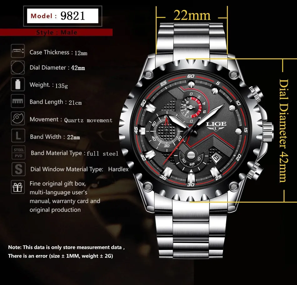 Stainless Steel Hollow Mens Watches Top Brand Sport Waterproof Quartz Watch Men Military Wristwatch