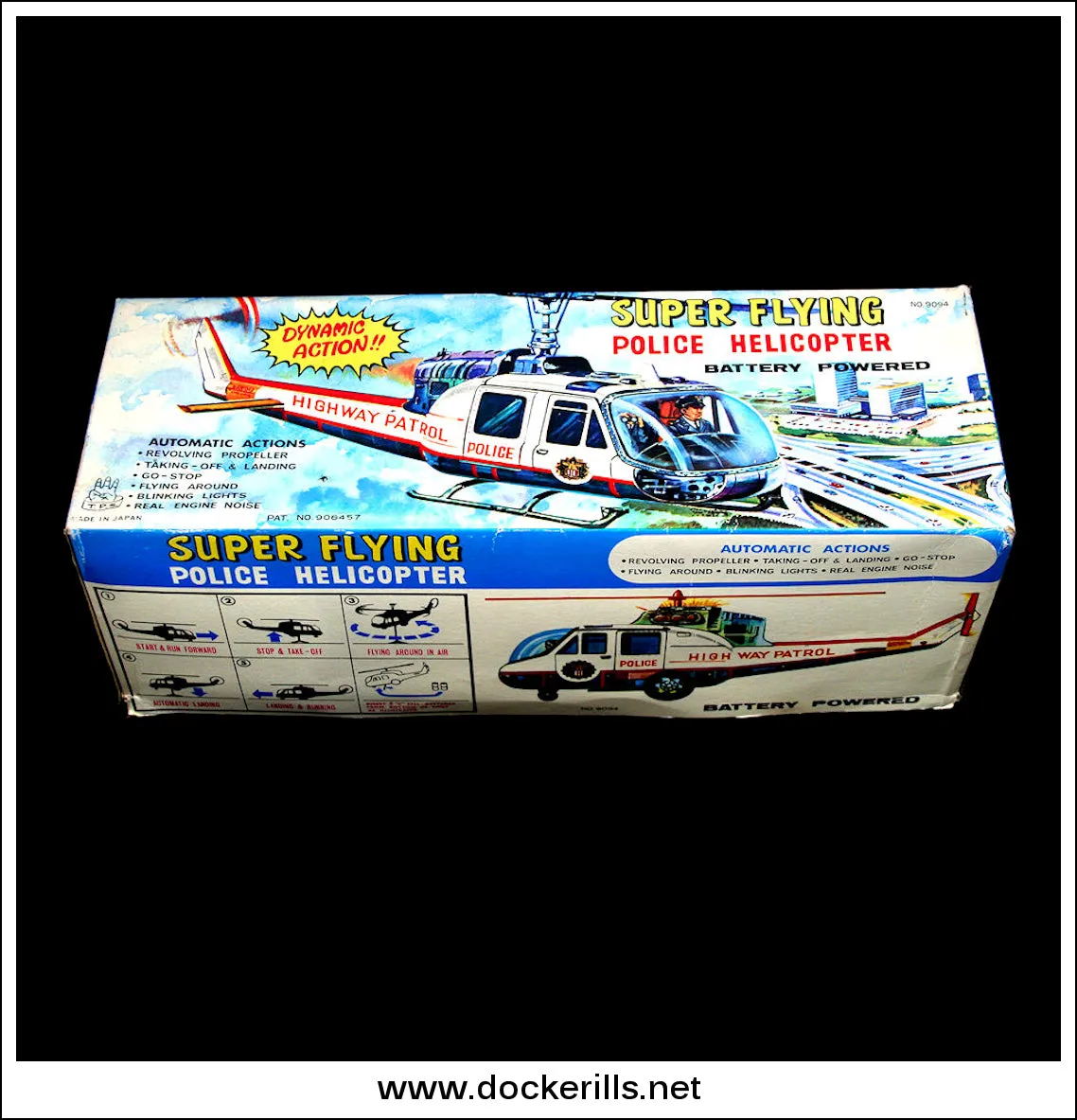 Super Flying Helicopter, T.P.S. / Toplay Ltd., Japan. TIN TOY SPARE PART - Original Box.