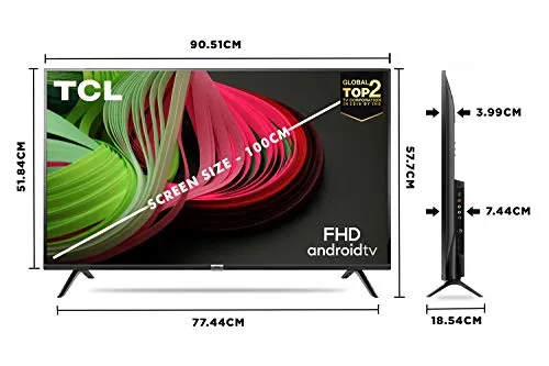 TCL 100 cm (40 inches) Full HD Smart Certified Android LED TV 40S6500FS (Black) (2020 Model)