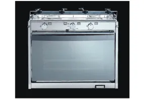 Techimpex Mariner 2 Cooker - 2 Burner Hob, Oven & Grill, Pan Clamps, Gimbals - Stainless Steel Oven Interior