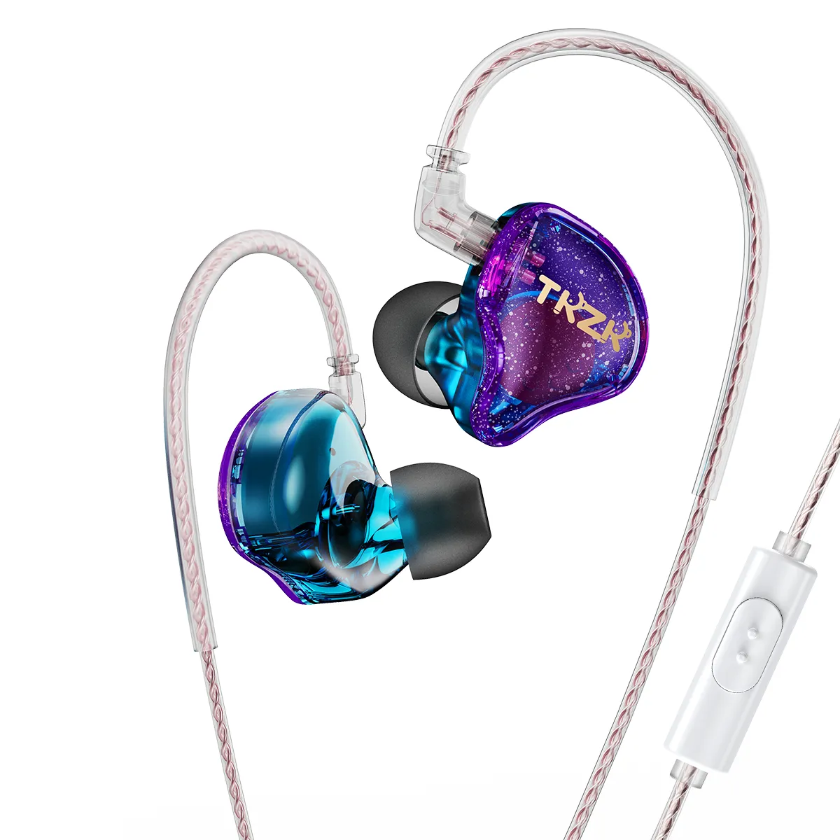 【TKZK TK01】 In Ear Monitor Headphones 10mm Tesla Driver Unit Wired Earbuds Colorful HiFi Gaming Earbuds