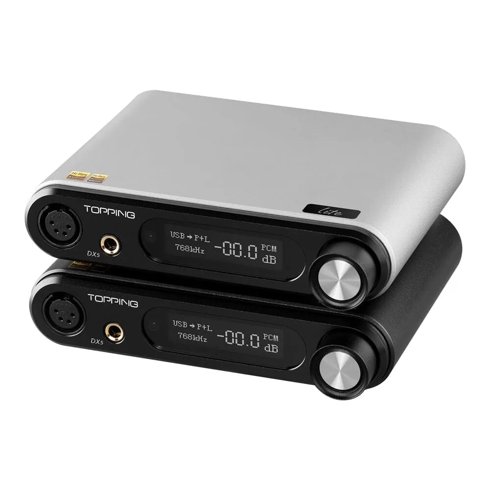 TOPPING DX5 Lite Hi-Res Audio Bluetooth 2×ES9068AS USB DAC & Headphone AMP