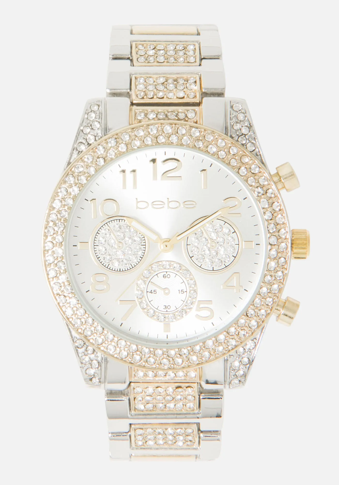 Two Tone Crystal Bezel Watch