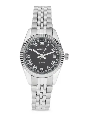 Valentino 20122405-BLACK DIAL Stainless Steel Strap Analog Watch for Women