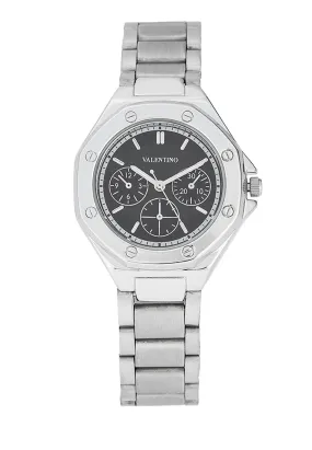 Valentino 20122472-BLACK DIAL Stainless Steel Strap Analog Watch for Women