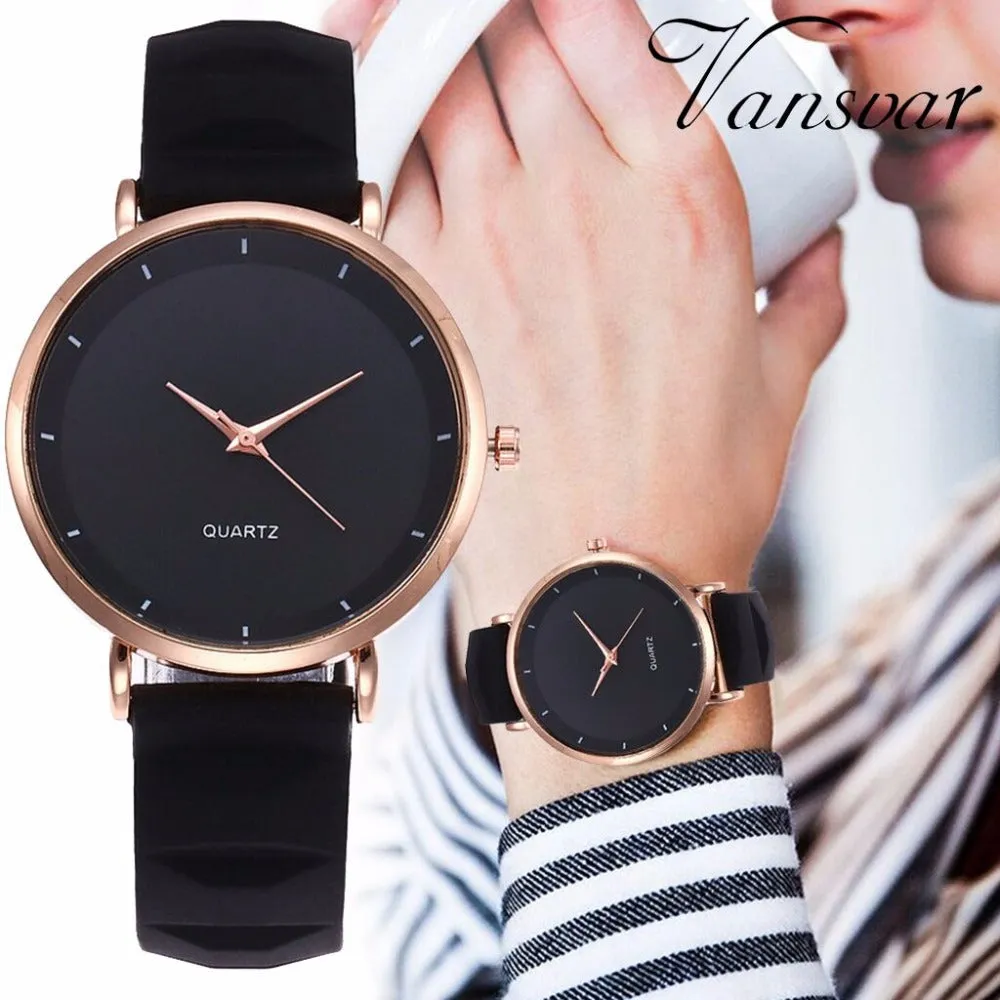 Vansvar Fashion Jelly Silicone Women Watches Luxury Brand Casual Ladies Quartz Clock Wristwatches Clock Montre Femme