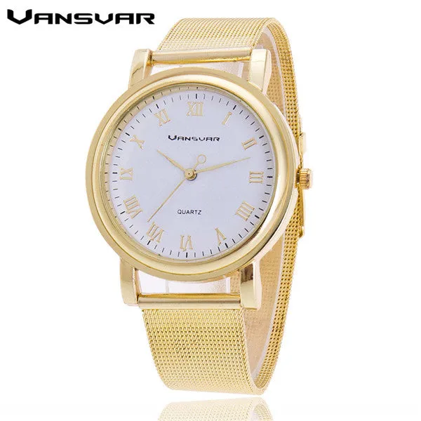 Vansvar Women Silver Watches Fashion Watches Ladies Casual Wrist Watch Quartz Watch Relogios Feminino Dames Drop Shipping 1154