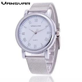 Vansvar Women Silver Watches Fashion Watches Ladies Casual Wrist Watch Quartz Watch Relogios Feminino Dames Drop Shipping 1154