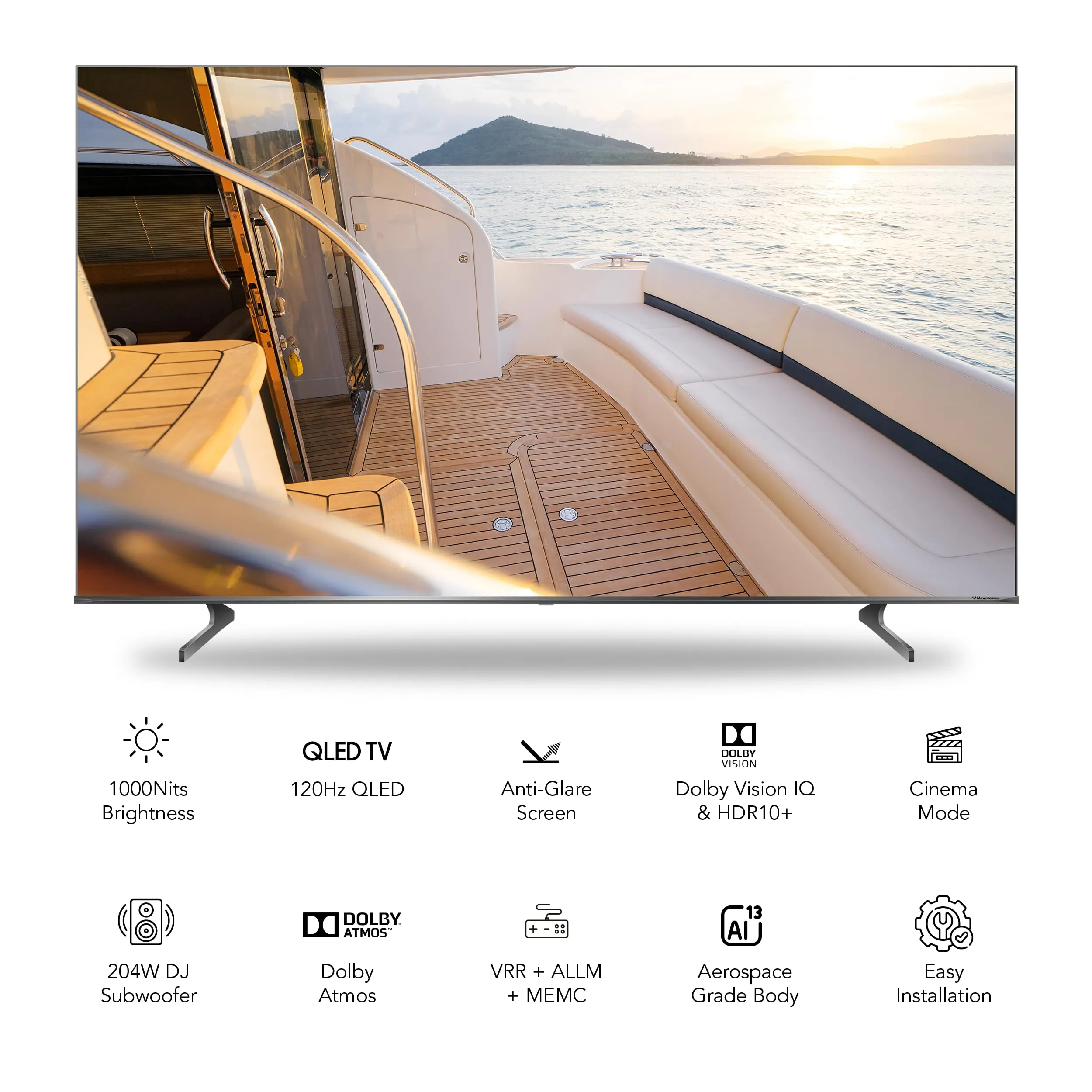 Vu 215 cms (85 inches) Masterpiece Series 4K Ultra HD Smart QLED TV 85QV (Jetplane Grey)