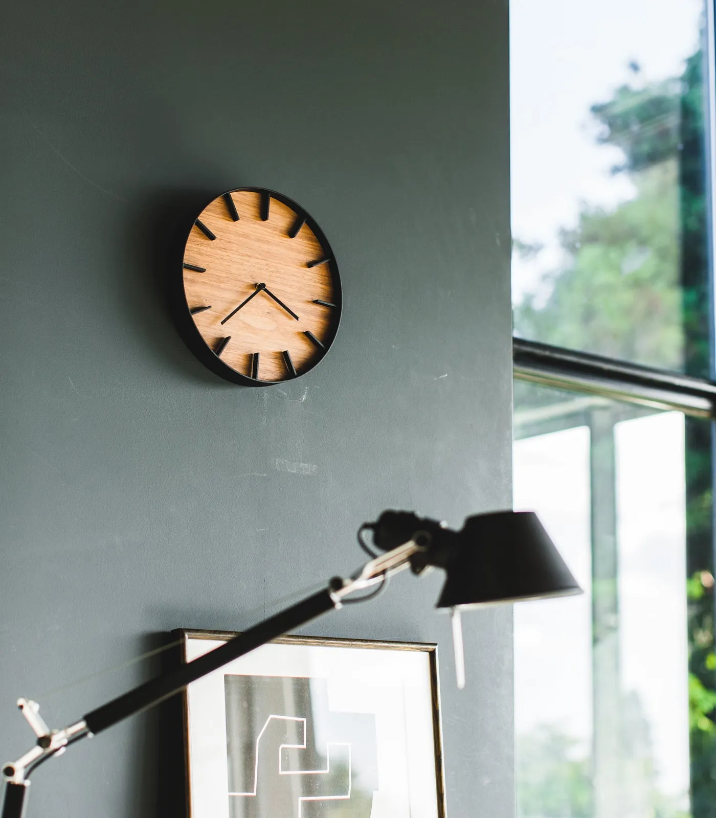 Wall Clock - Steel   Wood