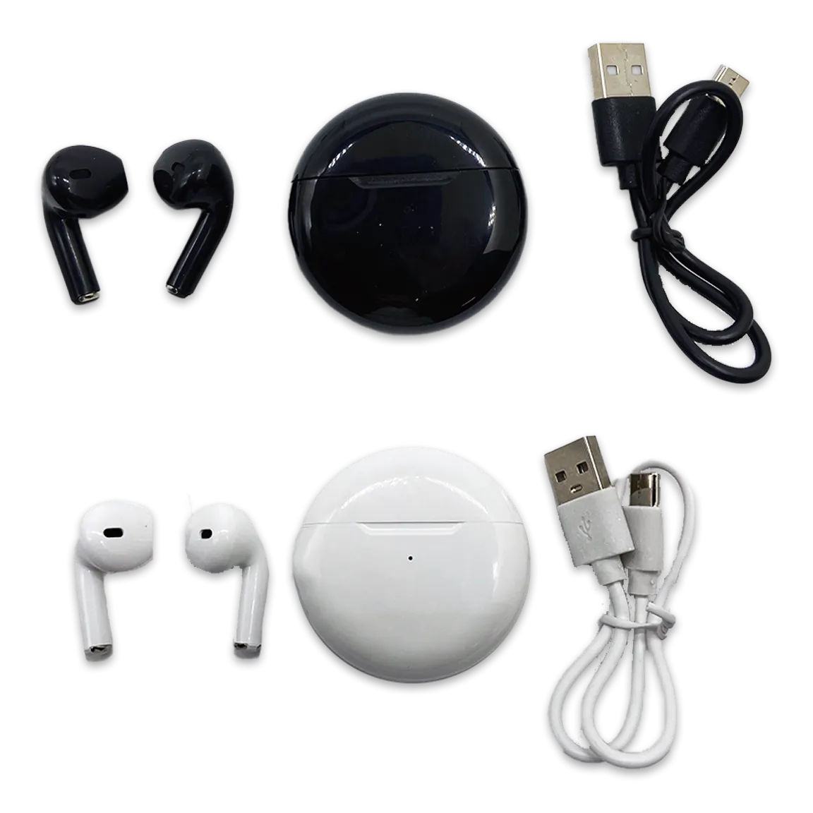 Wireless Earbuds With Round Charging Case - 12 Pieces Per Pack 24688