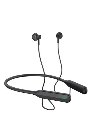 WNB-100 Wireless Neckband with Magnetic Earbuds Design and Digital Battery Display