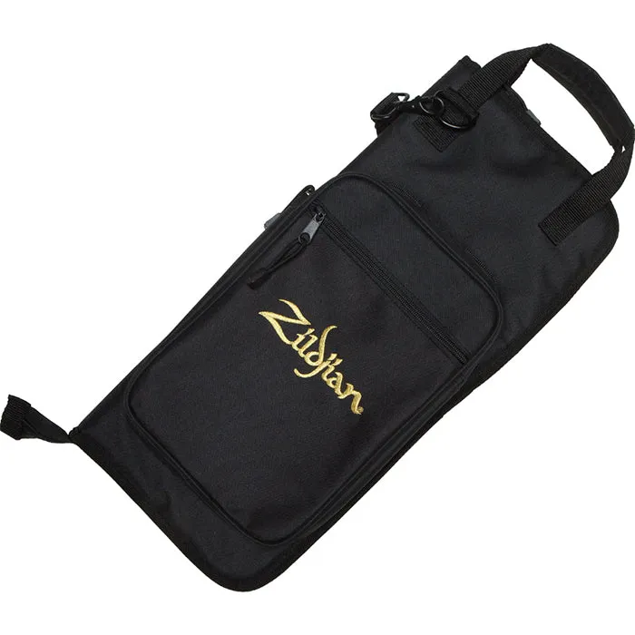 Zildjian Super Drumstick Bag for 12 Pairs Heavy Duty Case with Shoulder Strap and Gold Logo for Drummers | T3256