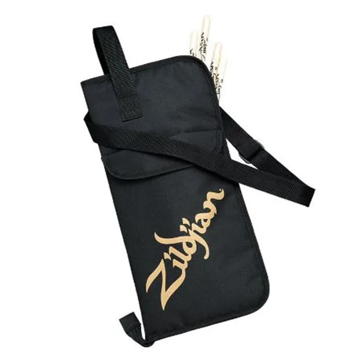 Zildjian Super Drumstick Bag for 12 Pairs Heavy Duty Case with Shoulder Strap and Gold Logo for Drummers | T3256